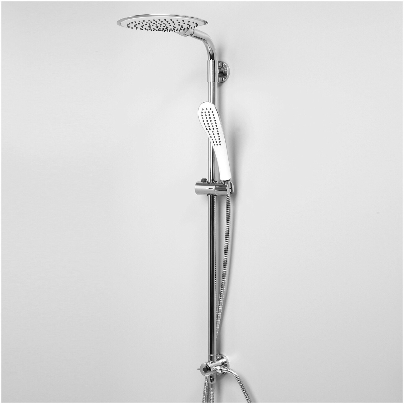 Душевая стойка с верхним душем и держателем белая, хром Wasserkraft A045 - изображение 2