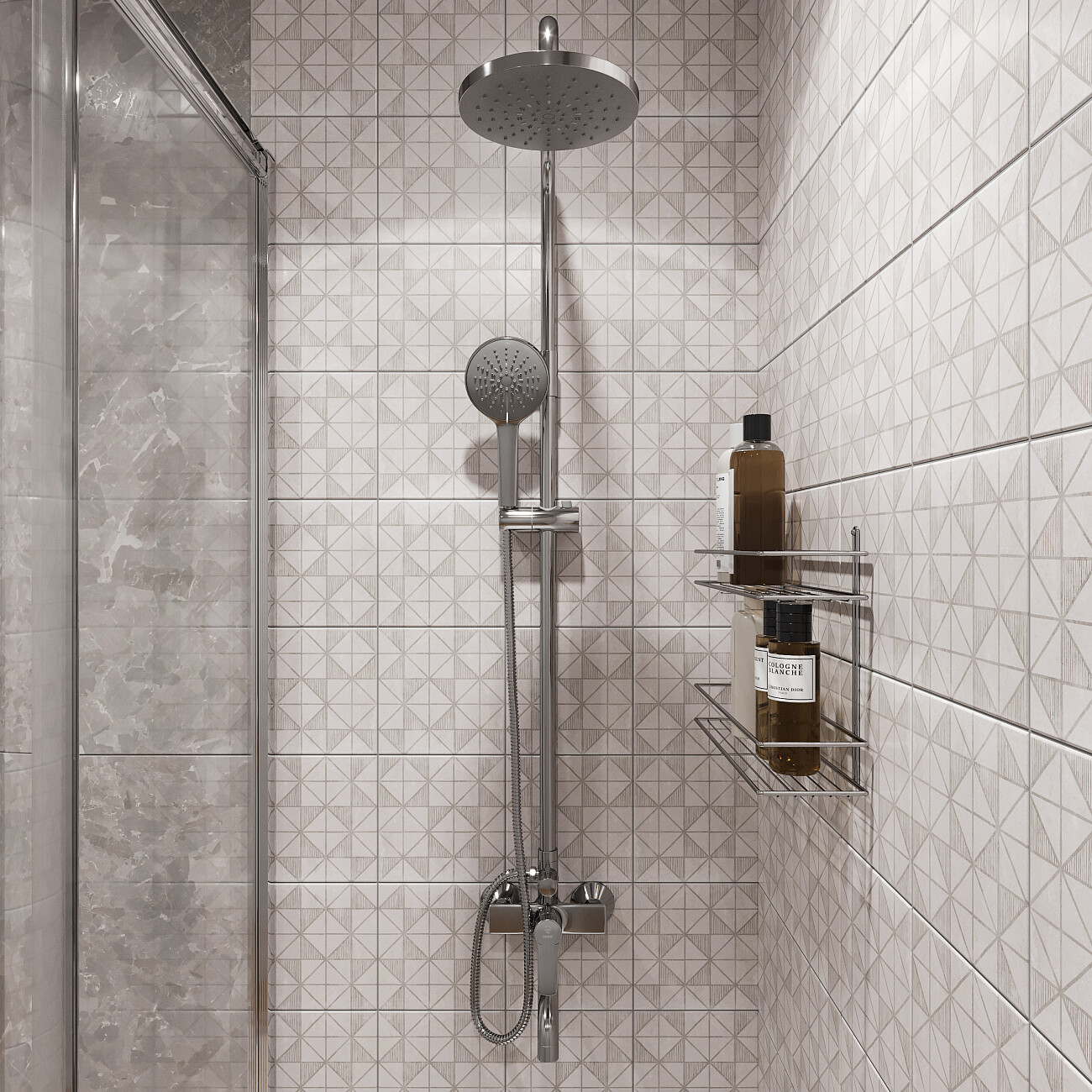 Душевая стойка с верхним душем и смесителем хром Stworki "Брамминг" BR-03cr - изображение 5