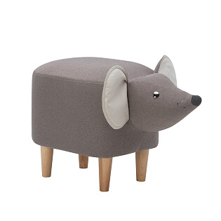 Пуф на деревянных ножках серо-коричневый Mouse