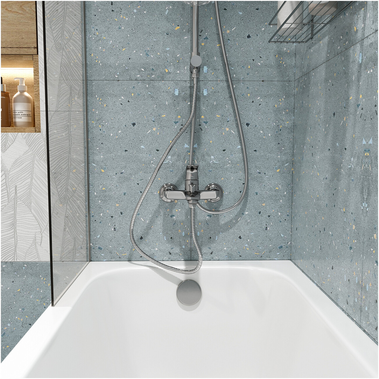 Смеситель для ванны с душем настенный хром Stworki "Ши" S16100CR - изображение 6