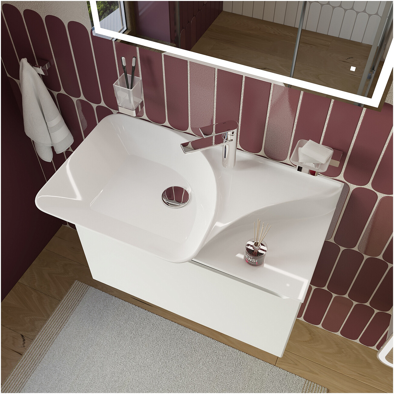 Раковина мебельная фаянсовая 80 см белая Stworki "Ши" 3080-KL - изображение 3