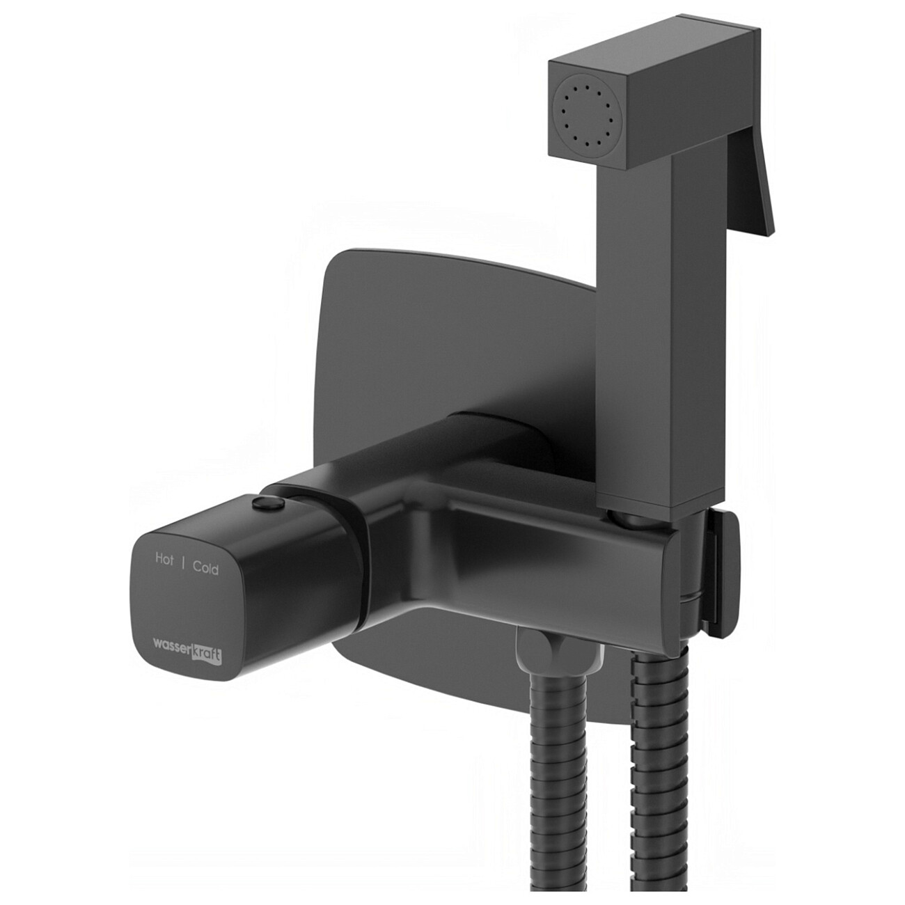 Гигиенический душ с встраиваемым смесителем черный Wasserkraft Nuthe 9138 - изображение 2