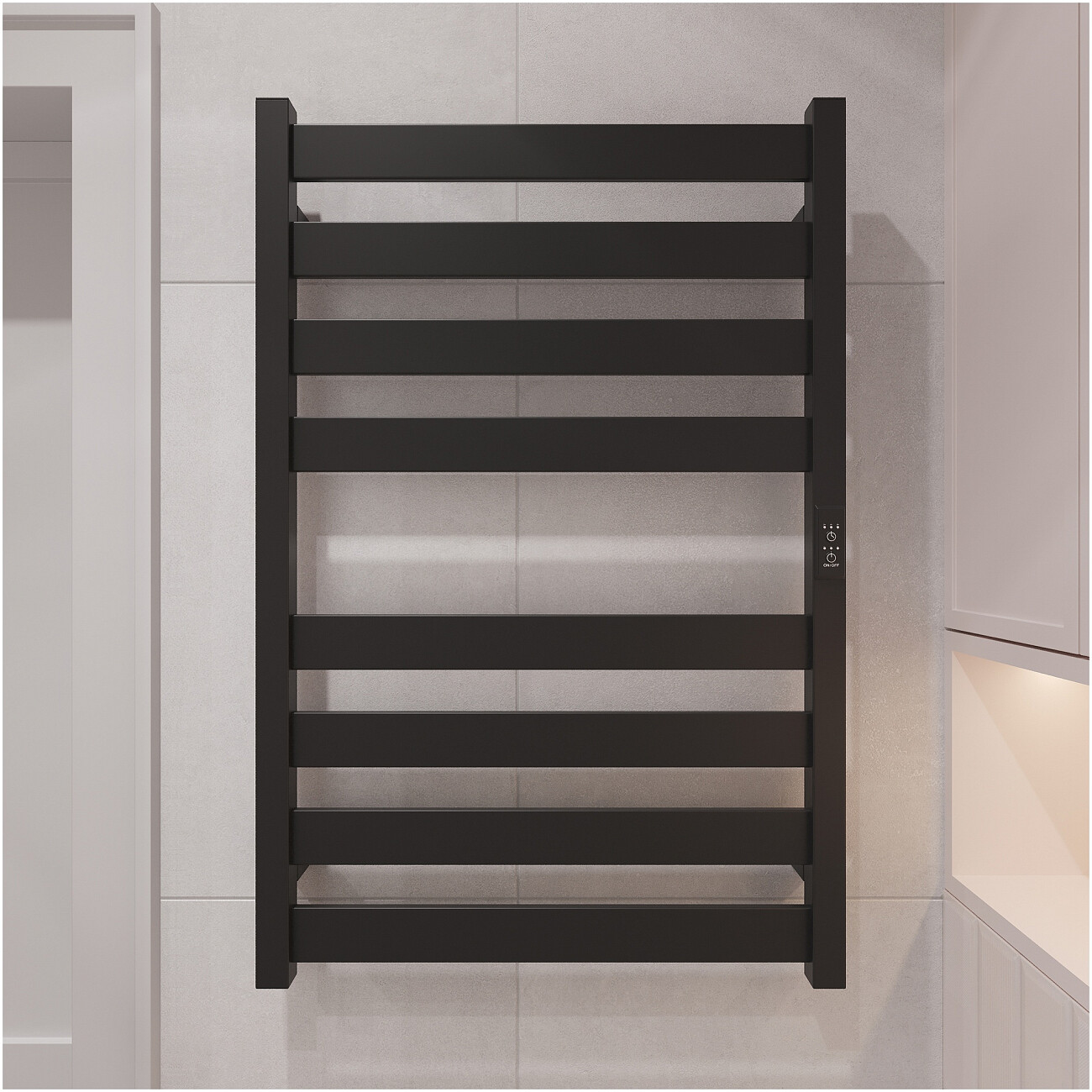 Полотенцесушитель электрический 80х50 черный Ewrika "Пенелопа" G 4657812418224 - изображение 3