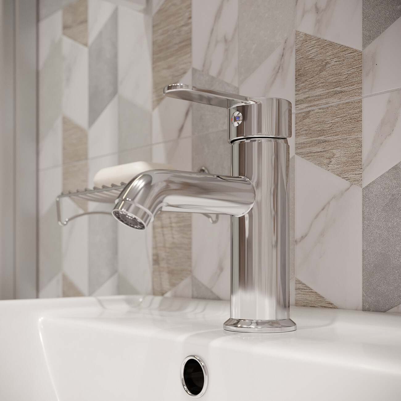 Смеситель для раковины хром Mega City MG-ZRV100 - изображение 5