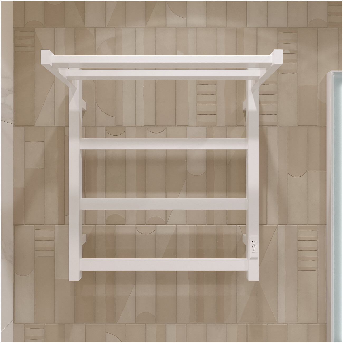 Полотенцесушитель электрический 60х50 см с полкой белый Ewrika "Пенелопа КВ7" 4657812418682 - изображение 7