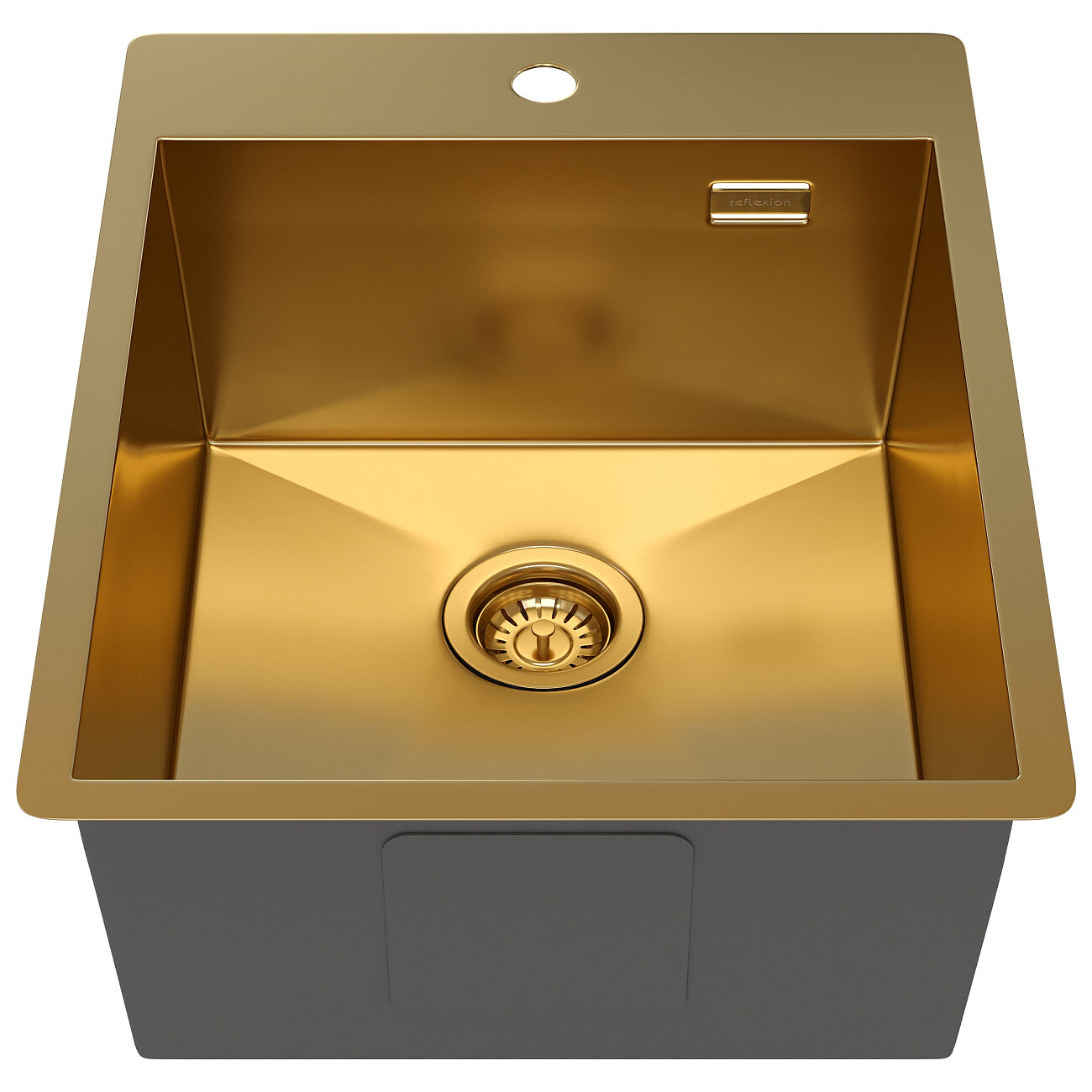 Кухонная мойка из нержавеющей стали 50х40 см брашированное золото Reflexion Iseo RX2240GD - изображение 3