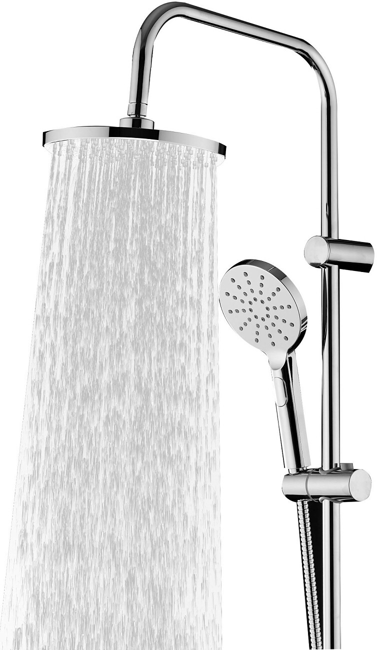 Душевая стойка с верхним душем и мыльницей хром Stworki "Хальмстад" XAL-04cr - изображение 8
