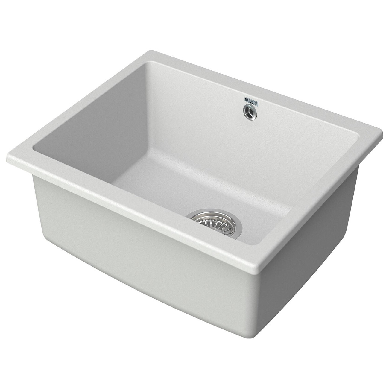 Мойка кухонная кварцевая прямоугольная 46х55 см белая Point "Сидли 55" - изображение 3