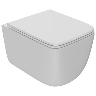 Унитаз подвесной безободковый с сиденьем микролифт белый матовый Point &quot;Меркурий&quot; PN41831WM