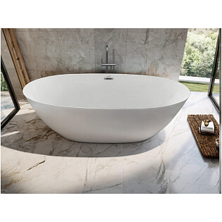 Ванна акриловая овальная 80х170 см белая матовая Cerutti SPA GRETA170MW CT10517