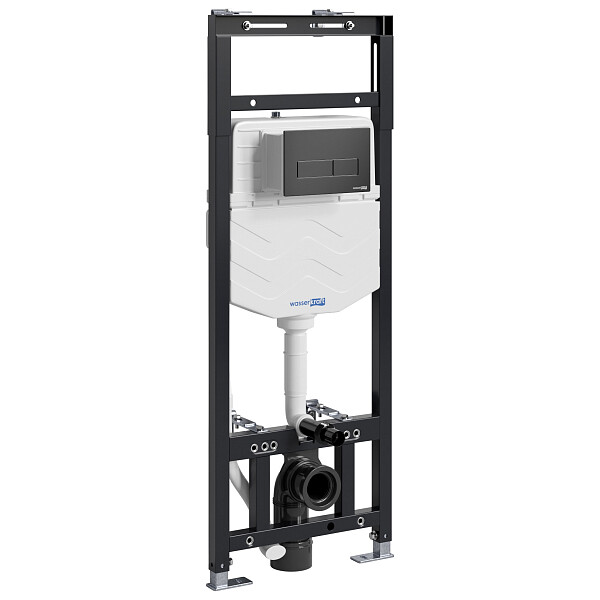 Инсталляция для подвесного унитаза с черной матовой кнопкой Wasserkraft Alme 15TLT.010.ME.MB03 - изображение 1