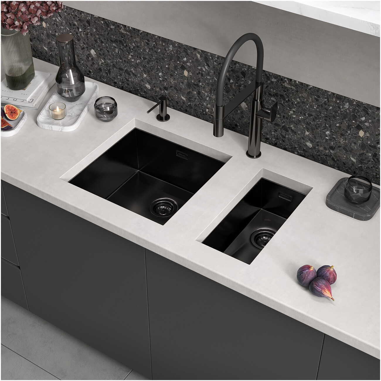 Дополнительная чаша для мойки из нержавеющей стали 44х22 см оружейная сталь Reflexion Como RX2022BL - изображение 7