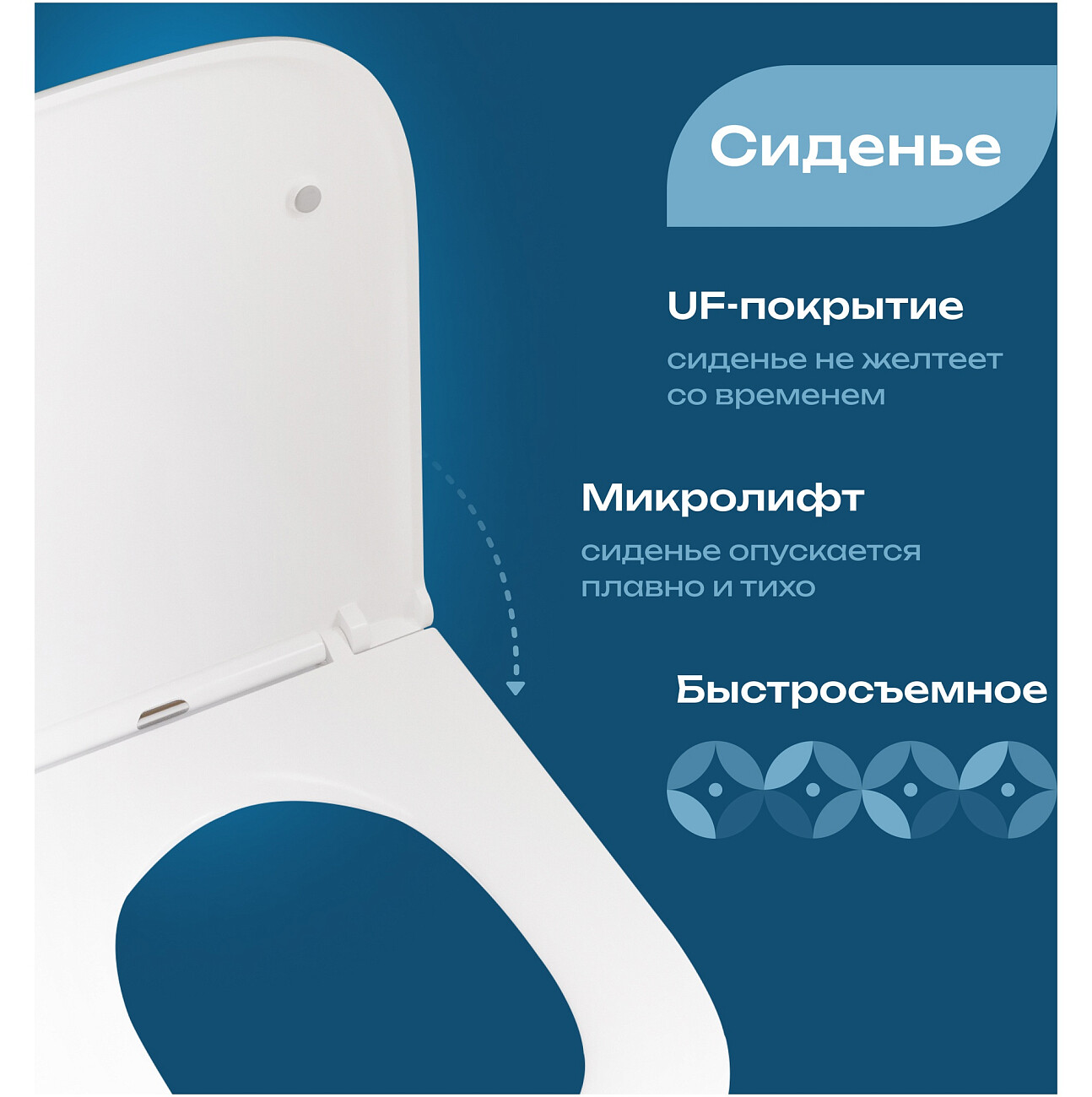 Унитаз-компакт безободковый с микролифтом белый Diwo "Смоленск" 5420 - изображение 4