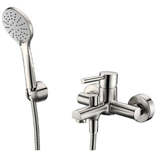 Душевой комплект с лейкой и коротким изливом никель Wasserkraft Wern 4201
