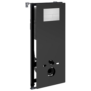 Инсталляция для подвесного унитаза с кнопкой смыва черная Abens 20TLT.010.ME.BL.WH04