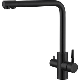 Смеситель для кухни с краном для питьевой воды черный Domaci &quot;Ливорно&quot; WFD04018B