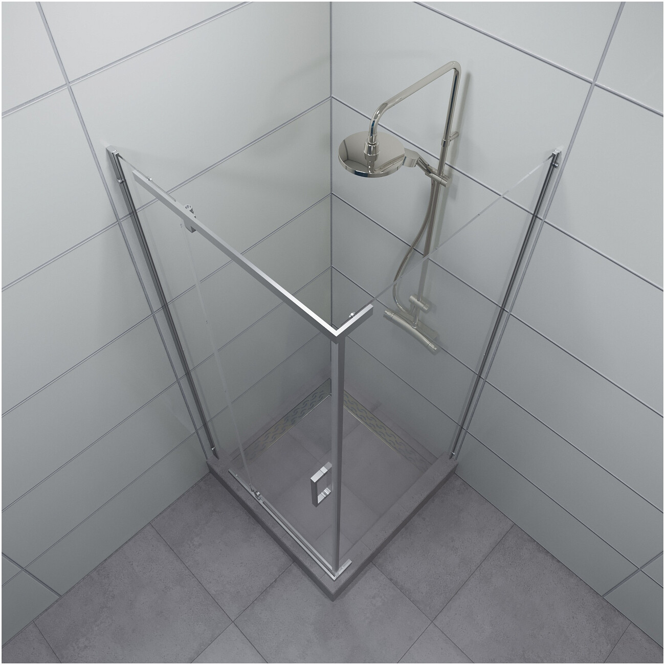 Душевой уголок квадратный 90х90 см хром Diwo "Тольятти" Щ0000055600 - изображение 11