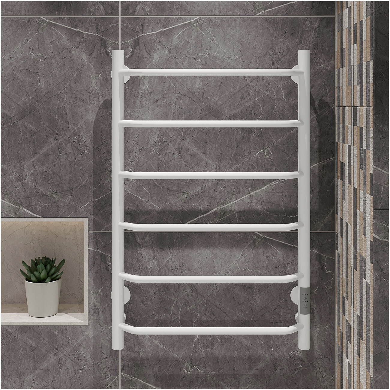 Полотенцесушитель электрический 80х50 см белый Ewrika "Сафо" FT - изображение 3