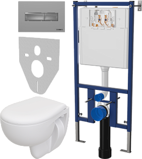 Унитаз подвесной с инсталляцией и кнопкой смыва  Diwo Natura A051041H-4501-7321