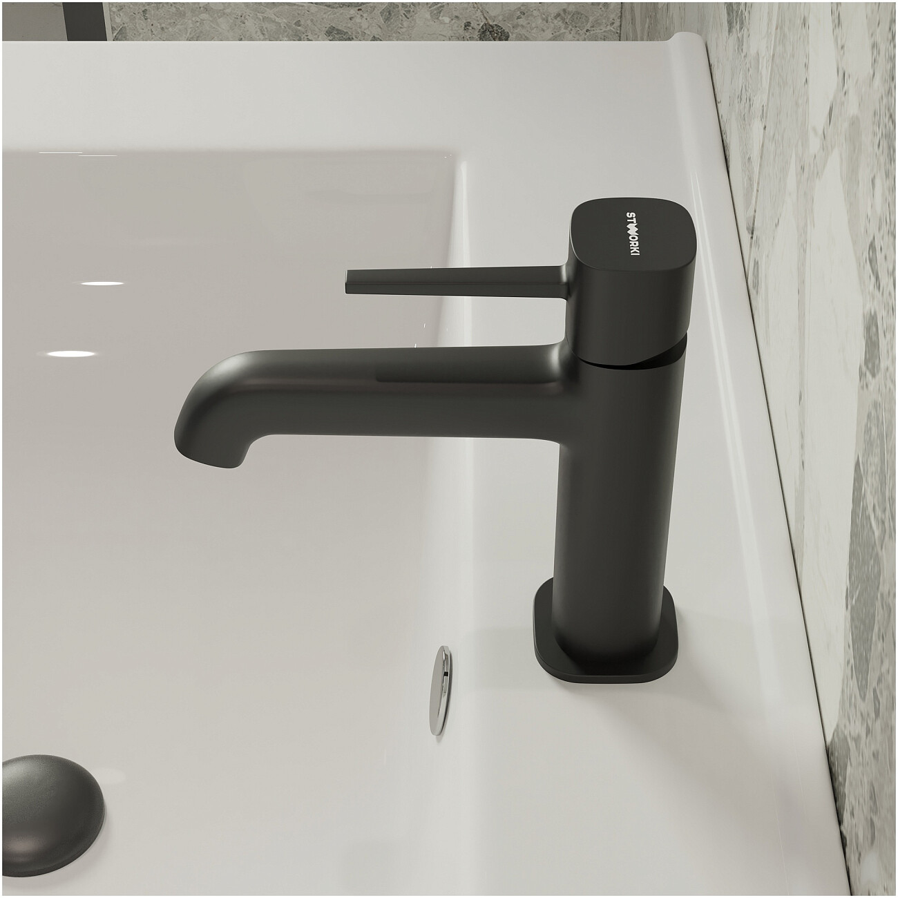Смеситель для раковины однорычажный черный Stworki "Эстерсунд" S31010BK - изображение 6