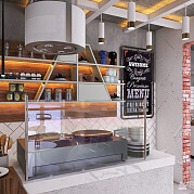 Интерьер кафе и ресторана в стиле лофт, проект «Атамари»