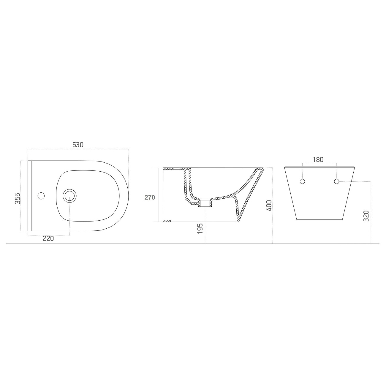 Биде подвесное овальное безободковое белое Creto Logan L3 1003-003-L3W - изображение 6