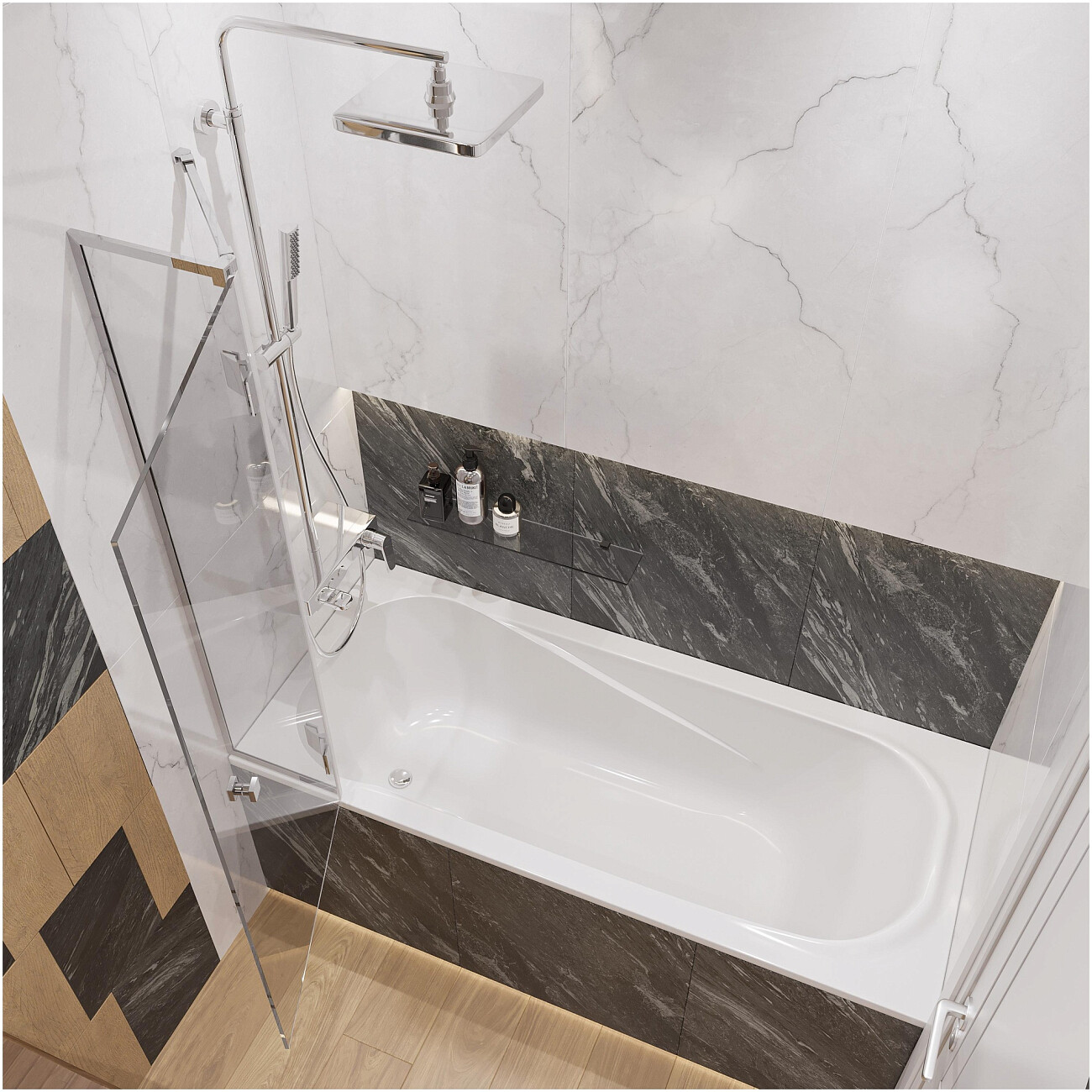 Ванна из искусственного камня прямоугольная с ножками 170x75 см белая Stworki "Вестфолл" - изображение 6