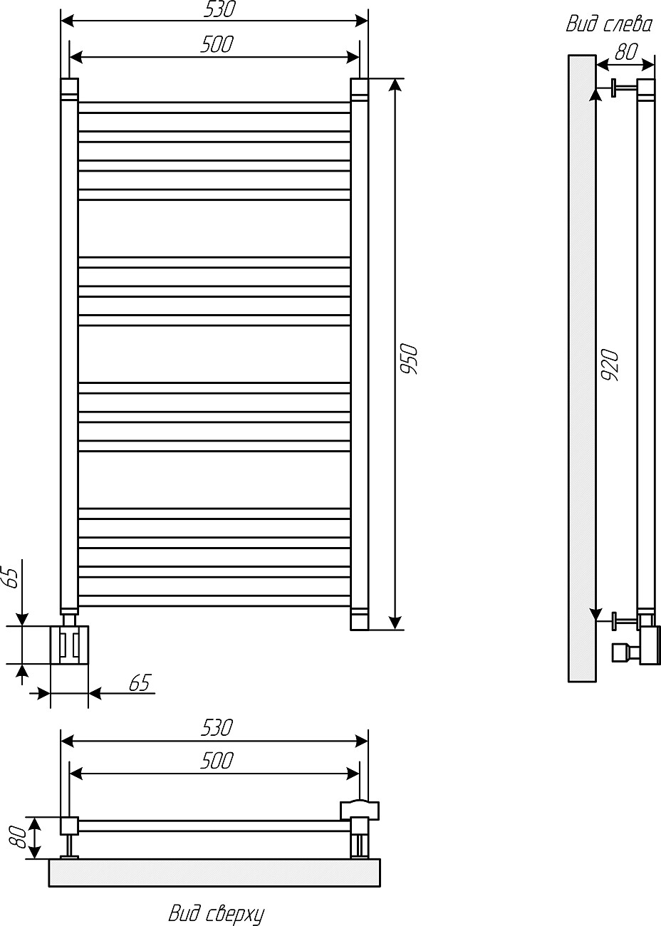 Полотенцесушитель электрический 90х50 см белый Ewrika "Кассандра" Pt L 4656759179670 - изображение 3