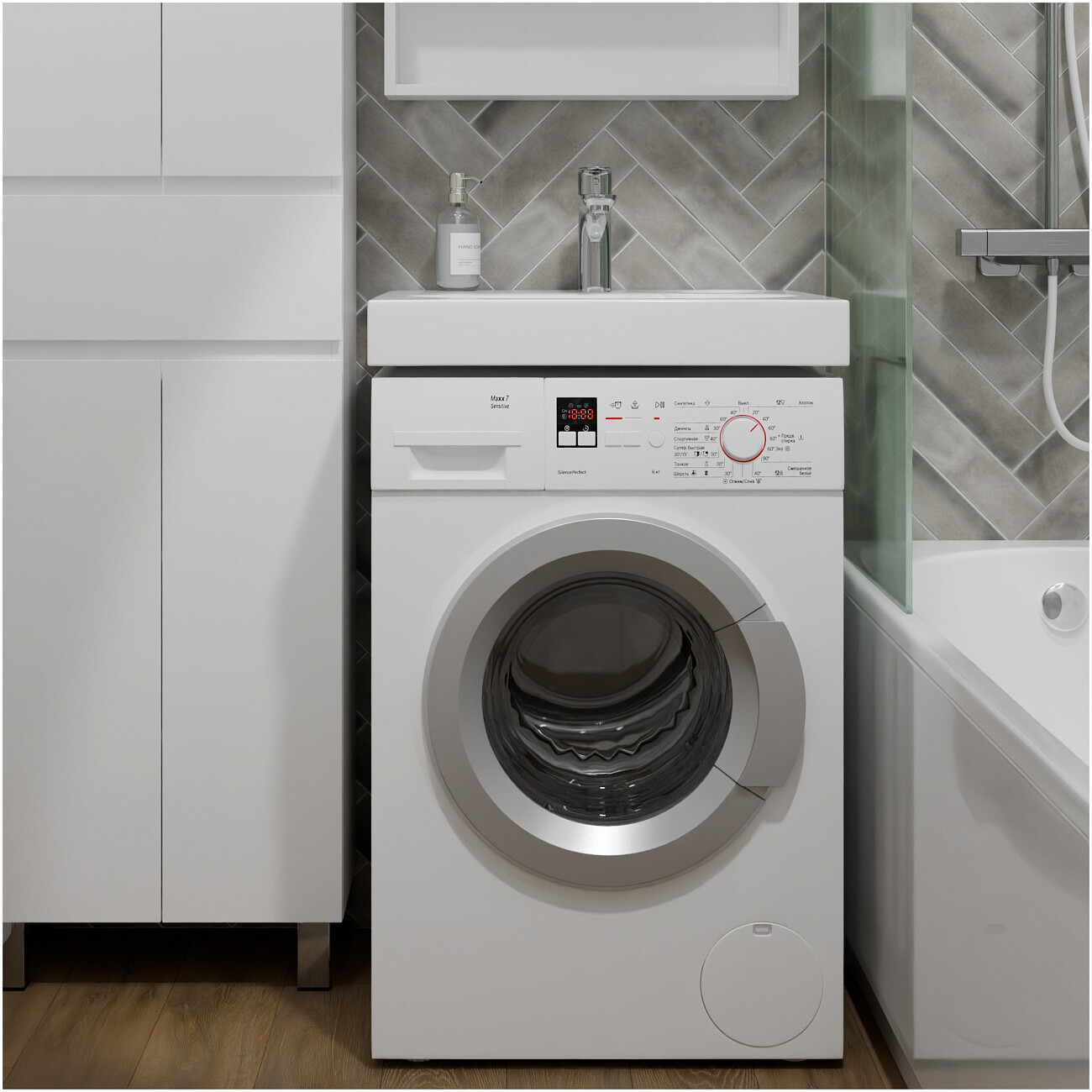 Раковина над стиральной машиной 60х60 см белая "Луна" 900103 - изображение 7