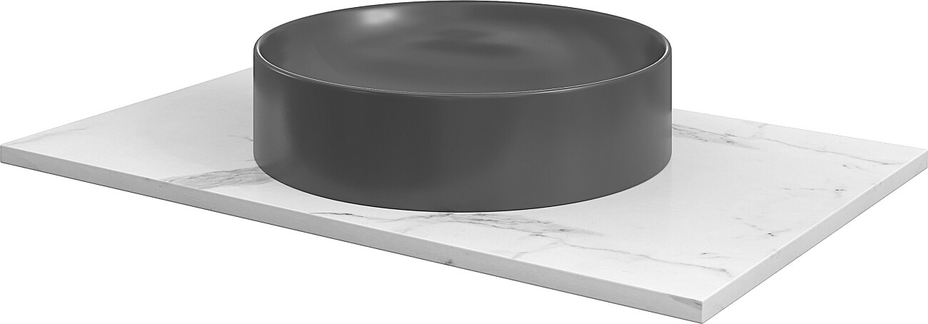 Раковина накладная керамическая круглая 43 см антрацит Stworki 3043-112 - изображение 6