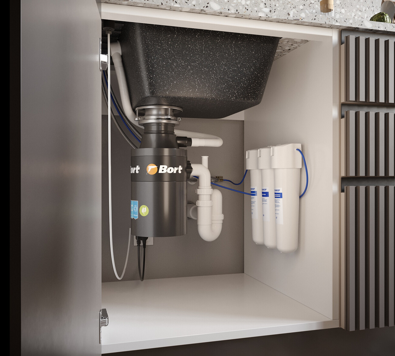 Мойка кухонная черная Domaci "Бьелла" DMC-76-308 - изображение 8