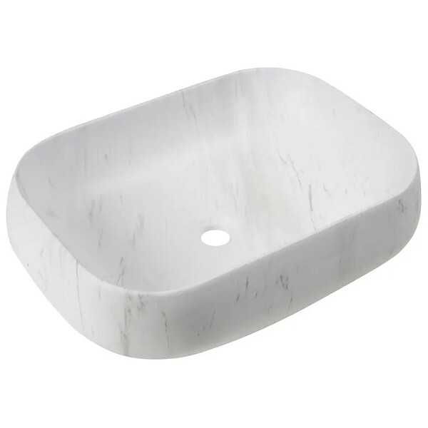 Раковина накладная фарфоровая прямоугольная белый мрамор Cerutti SPA CR0086 MMW1 - изображение 1