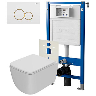 Унитаз &quot;Меркурий&quot; PN41831WM с инсталляцией &quot;Элемент&quot; PN45120 и кнопкой смыва &quot;Виктория&quot; PN44061WG