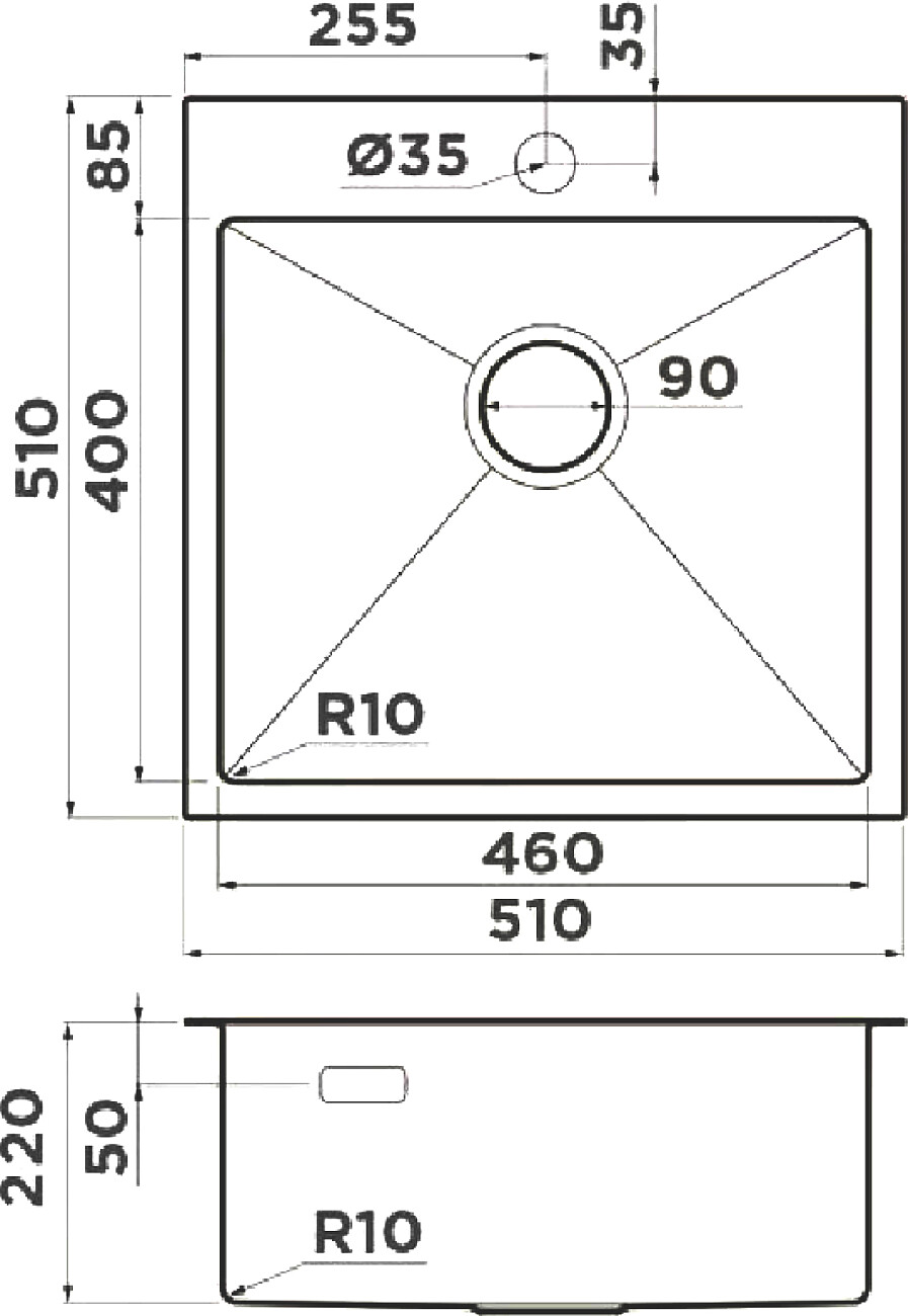 Мойка кухонная сталь Domaci "Равенна" DM5151 - изображение 2