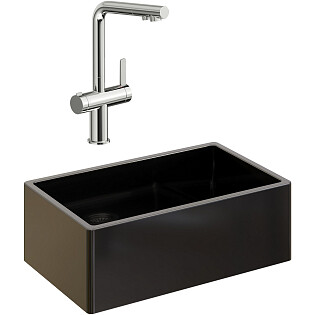 Мойка черная матовая Domaci &quot;Сиена&quot; 50276-110 со смесителем Stworki 23020-648-1BG