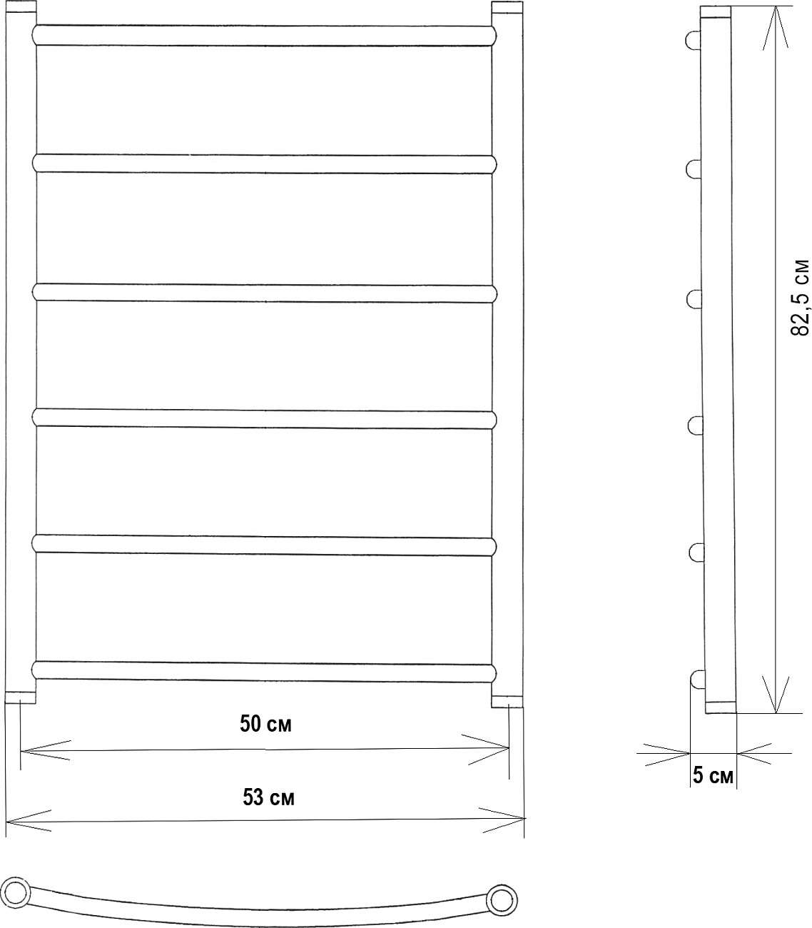 Полотенцесушитель водяной 80х50 см состаренная бронза Ewrika "Сафо" D 4627201609342 - изображение 3