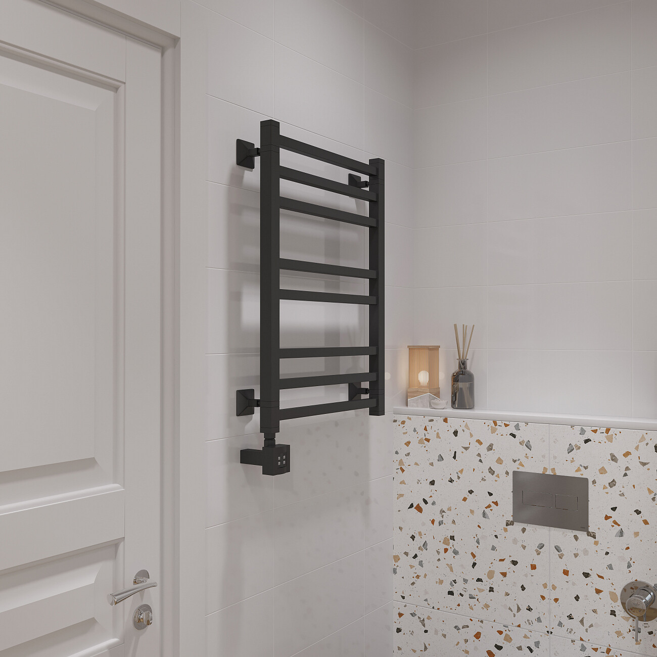 Полотенцесушитель электрический 70х50 см черный Ewrika "Кассандра" PI 4656759179441 - изображение 4