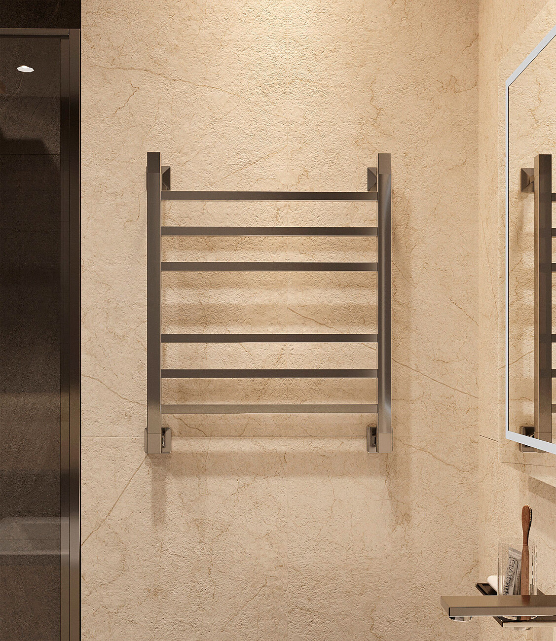 Полотенцесушитель водяной 60х50 см хром Ewrika "Деметра" LP 4656759171322 - изображение 8