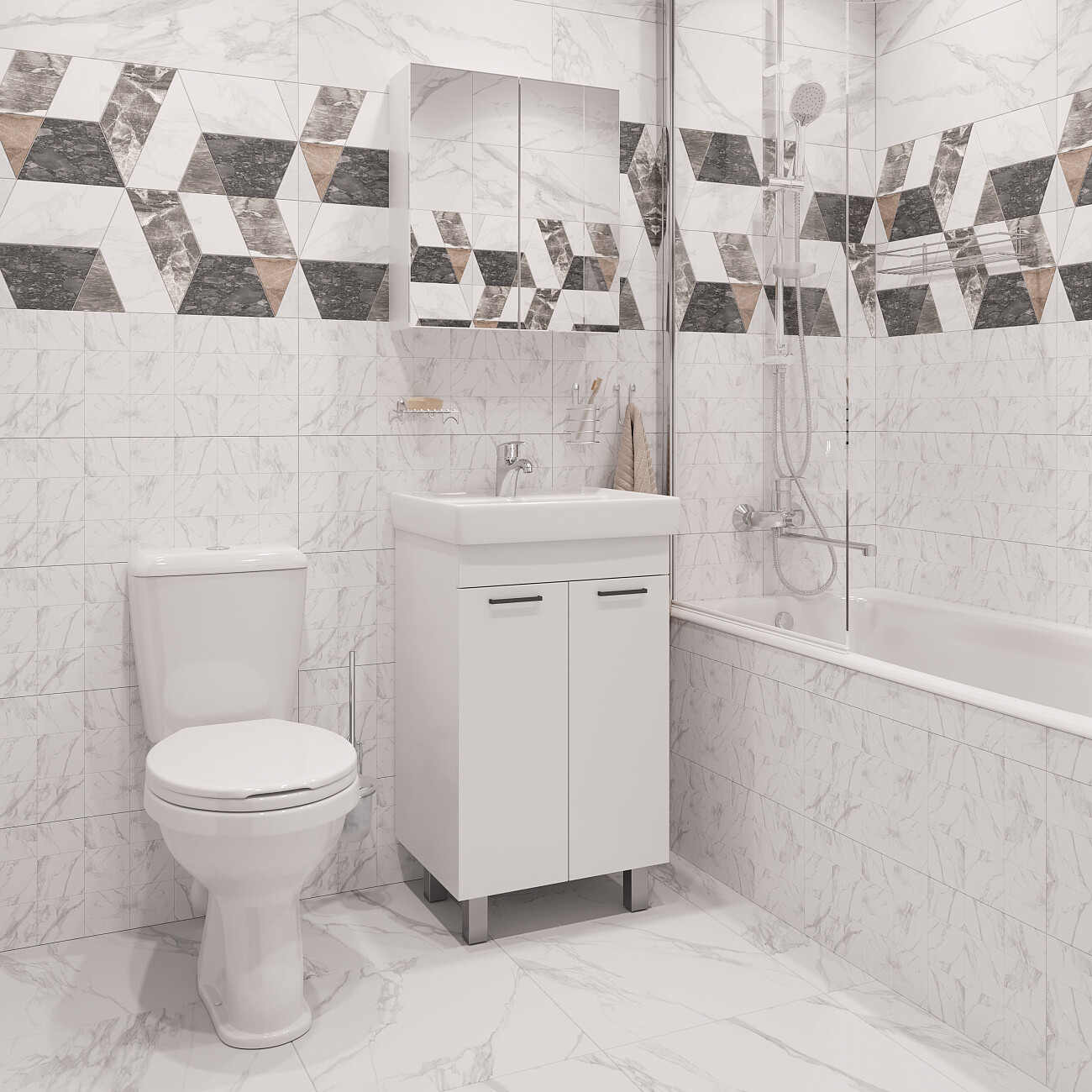 Штора на ванну распашная 80х150 см прозрачная, хром Diwo "Коломна" 4GW007 - изображение 9