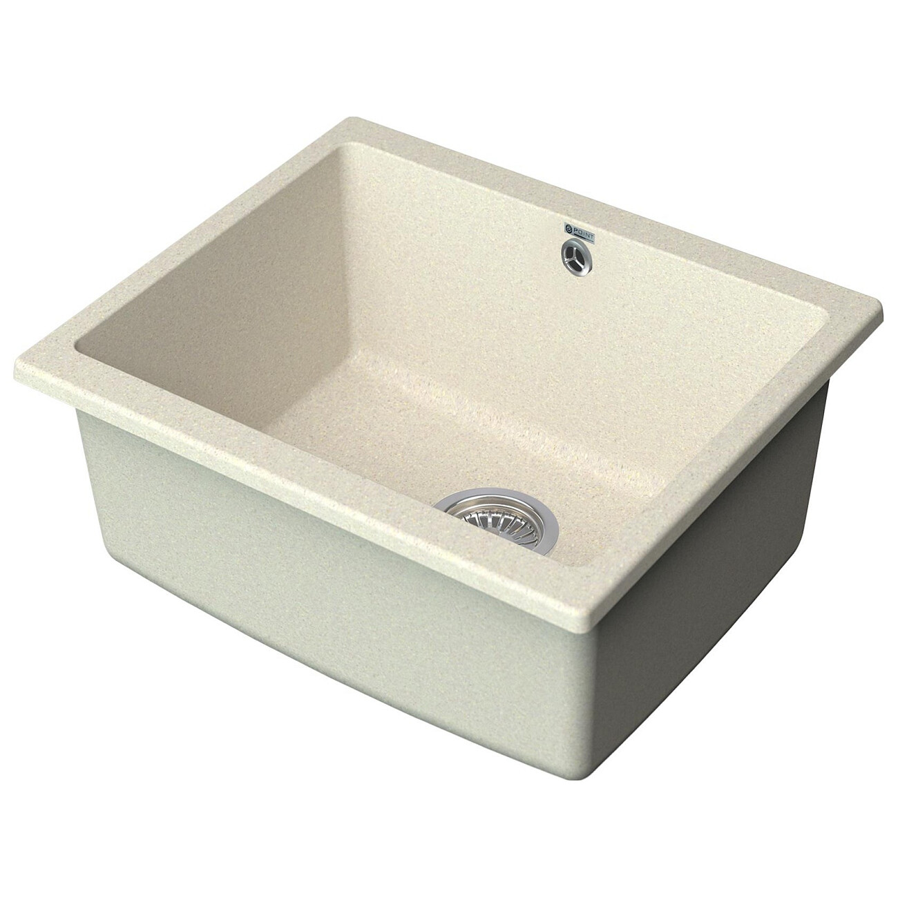 Мойка кухонная кварцевая прямоугольная бежевая Point "Сидли 55" PN3007BG - изображение 2