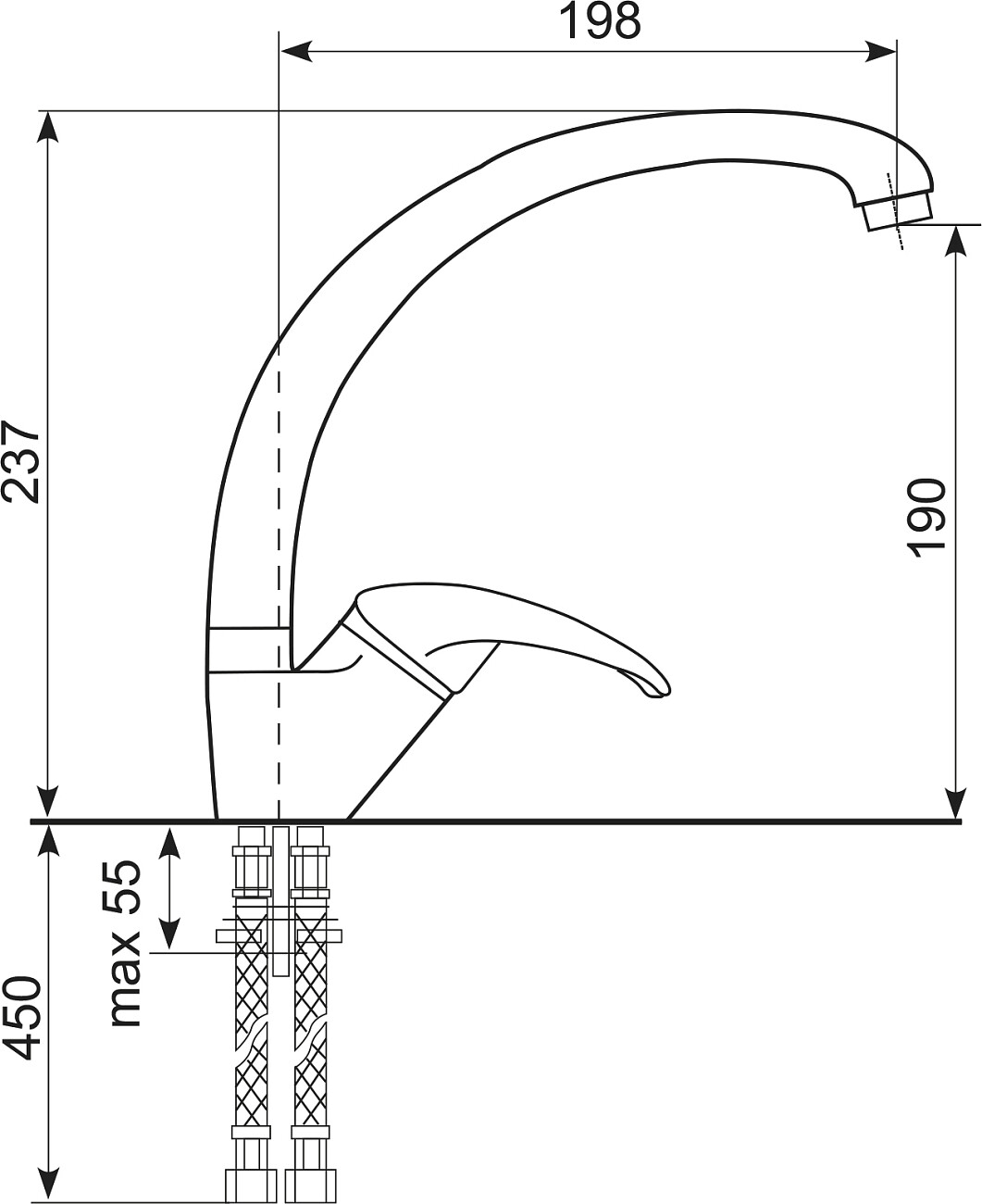 Смеситель для кухни однорычажный космос Domaci "Солерно" UQ-007-08 - изображение 2