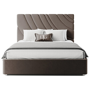 Кровать двуспальная 160х200 молочно-шоколадная Celine