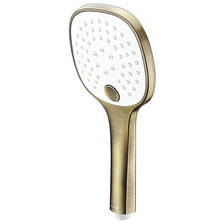 Лейка для ручного душа квадратная с 3 режимами 12 см светлая бронза Wasserkraft A050