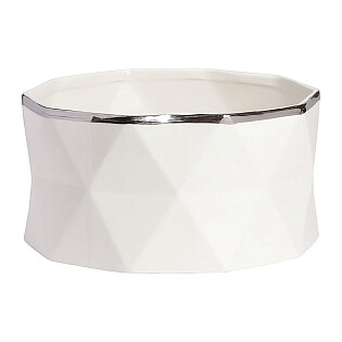 Ваза декоративная белая 13 см Allure Silver Big