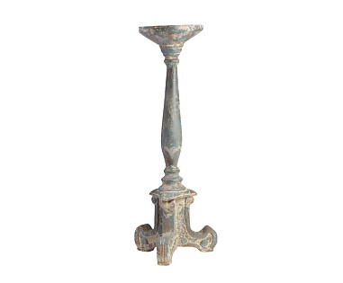 Подсвечник металлический на 1 свечу голубой Antique Blue Finish