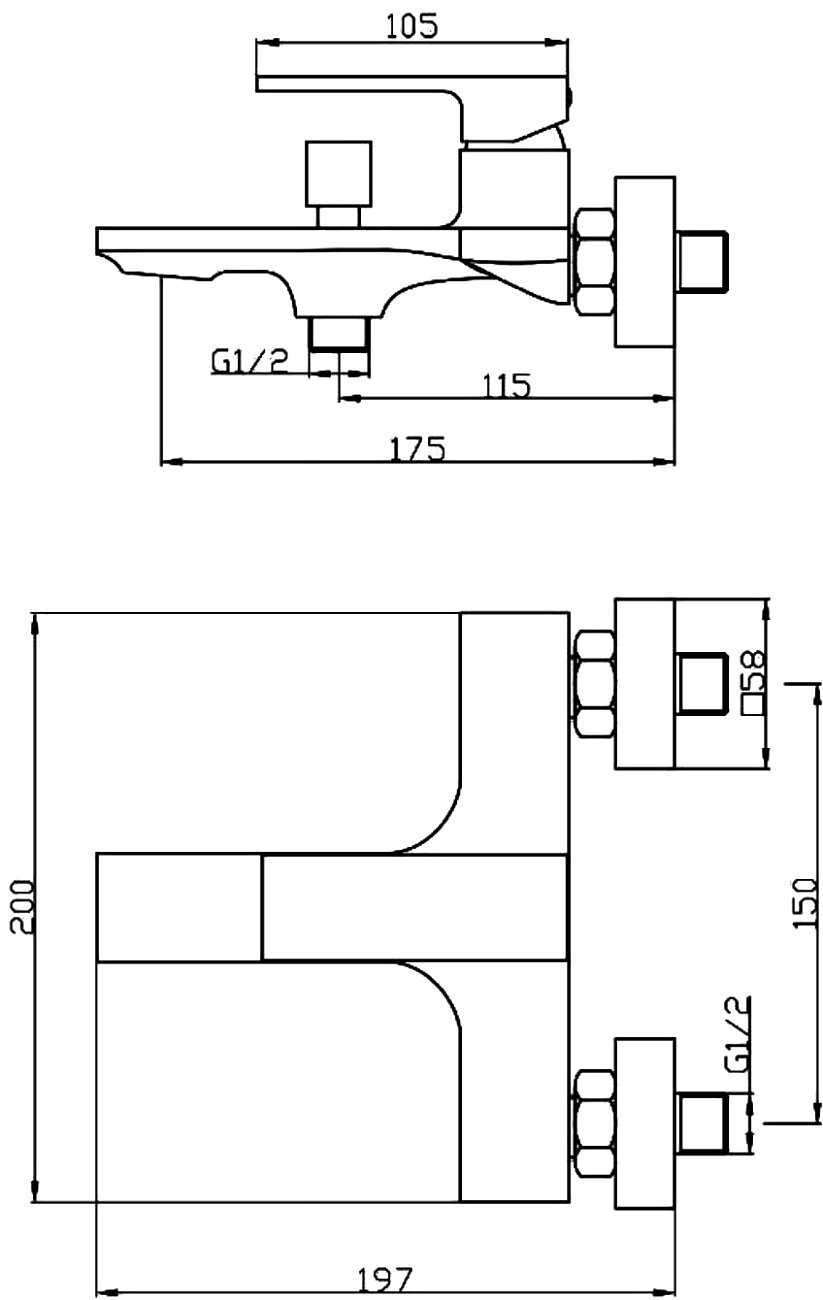 Смеситель для ванны однорычажный черный Stworki "Карлстад" KAS-03b - изображение 2