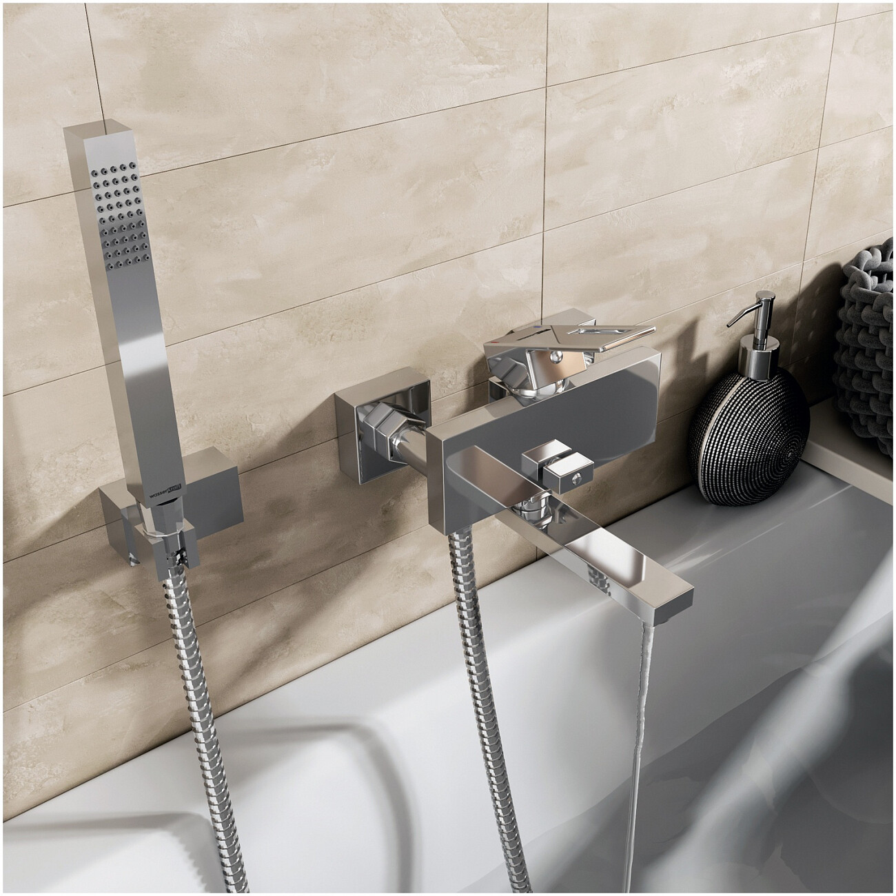 Смеситель для ванны с коротким изливом хром Wasserkraft Alme 1501 - изображение 3