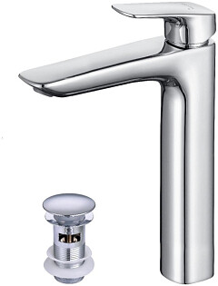 Смеситель для раковины однорычажный с донным клапаном хром Aquatek &quot;Вега&quot; AQ1005CR