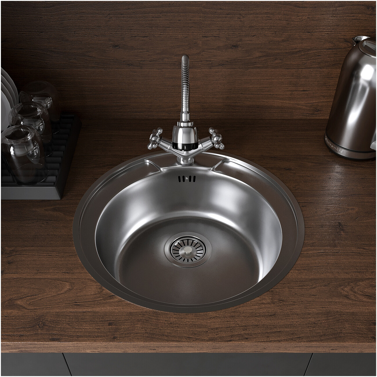 Смеситель для кухни с гибким изливом хром Domaci "Равенна" D03-004cr - изображение 3