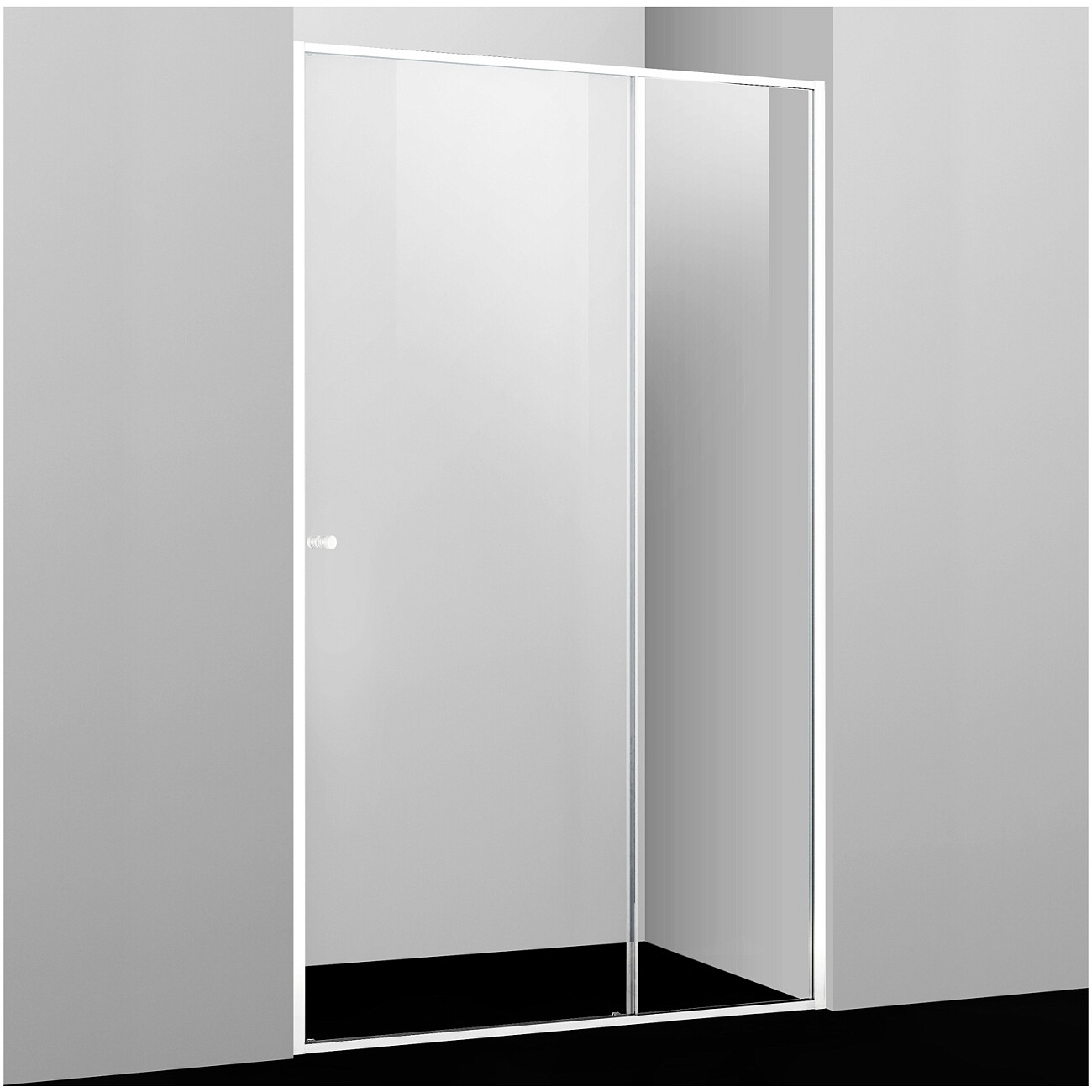 Душевая дверь раздвижная 110х200 см прозрачная, белая Wasserkraft Rhin 44S13 - изображение 3